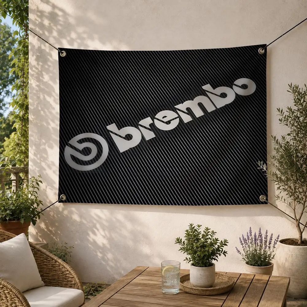 Car Brembo Racing Brakes Flags Decorative Flag Banner for Outdoor Garden Yard Camping Party Home Wall Hanging Decor