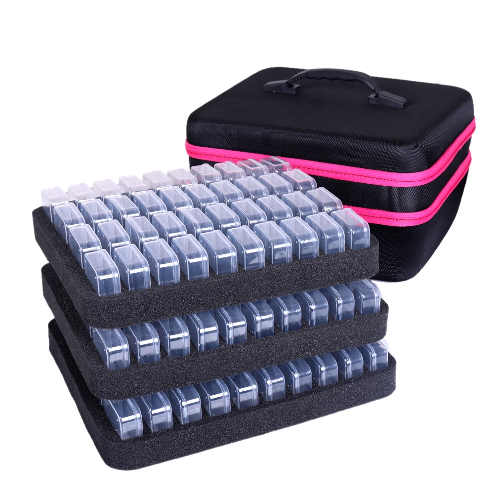 

Сумка-кейс для хранения 120 флаконов (5,5 см) с аксессуарами для алмазной вышивки 5D, контейнер для инструментов для алмазной живописи