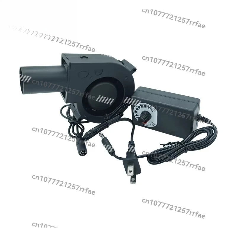 97Mm DC 12V 24V 36v High Speed Centrifugal Blower Fan with AC Plug 3 Speed Controller 9733 Heater BBQ Small Blower Fan