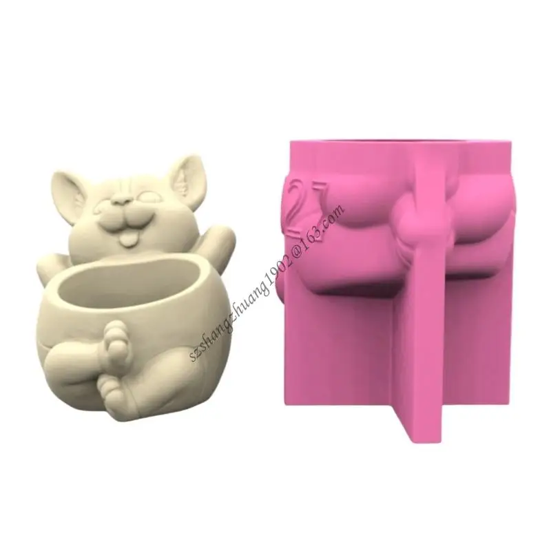 

Q6RB Easy Release Dog Planter Silicone Mould for Artistics Gardening Enthusiasts