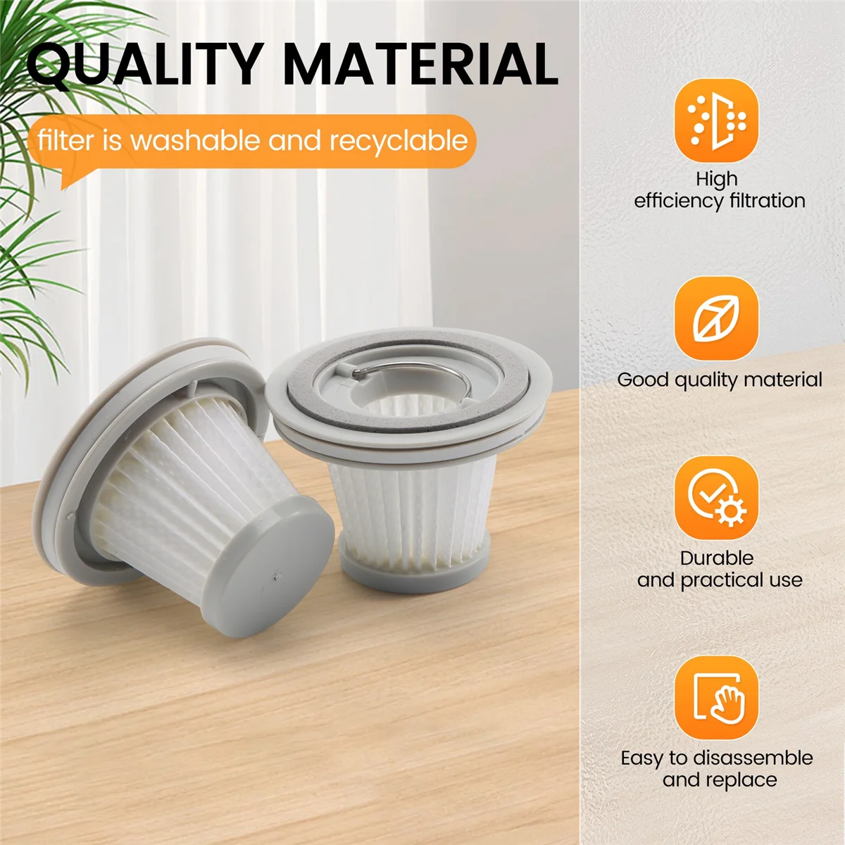 M17K Confezione da 10 filtri HEPA per Xiaomi Mijia SSXCQ01XY Handy Aspirapolvere Home Car Mini Wireless Filtro lavabile Pezzi di ricambio