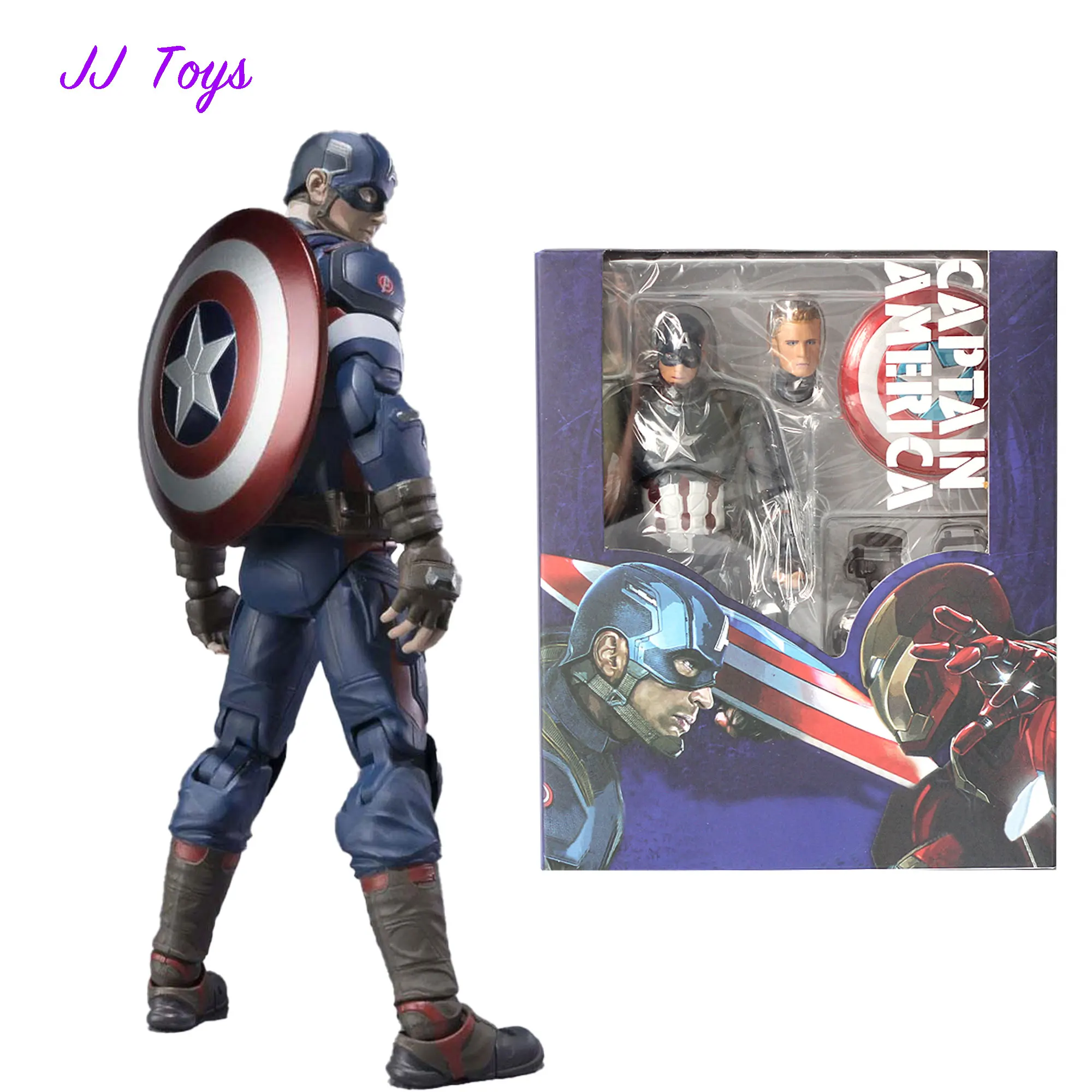 

16cm Marvel Comic Movie Figures Captain America Steven Rogers Action Figure Statue Model Doll Collection Toys Gifts