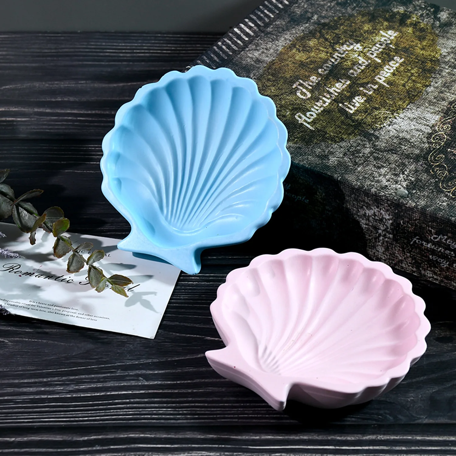 DIY Glue Mold Ocean Shell Tray Silicone Mold Home Plaster Dish Storage