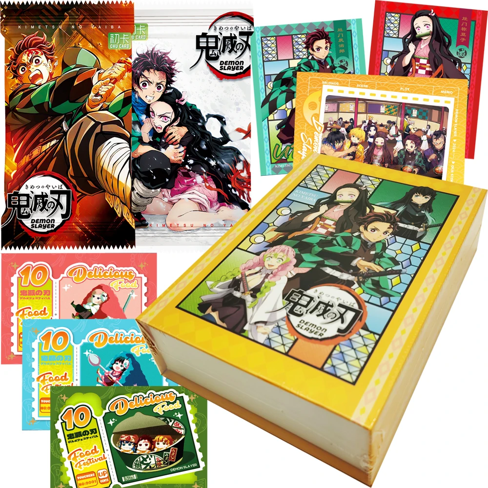 

Demon Slayer Collection Cards for Kids Anime Protagonist Limited Edition High-quality Exclusive Carved Metal Cards Festival Gift