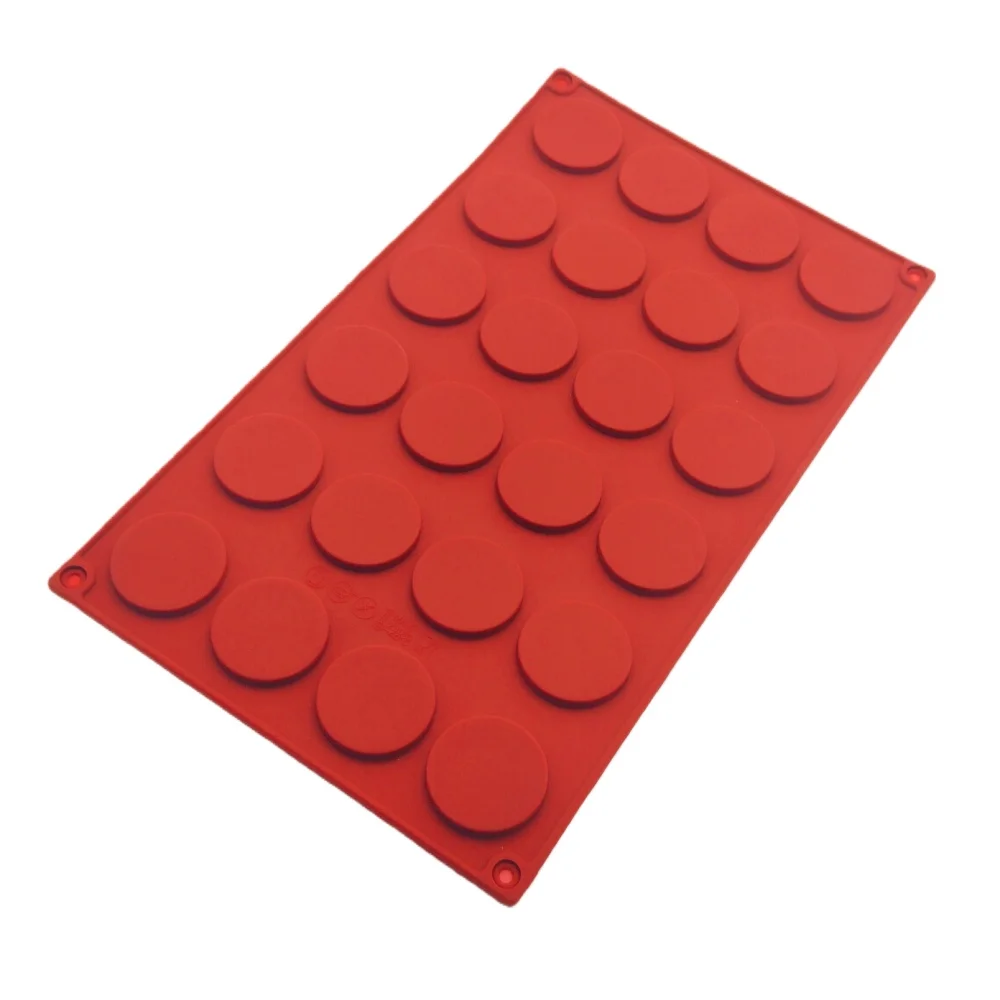 New Arrival 24 Hole Round Shape Silicone Chocolate Mold Gold Coin Shape Chocolate Cake Decoration Mold Candle Handmade Soap Mold