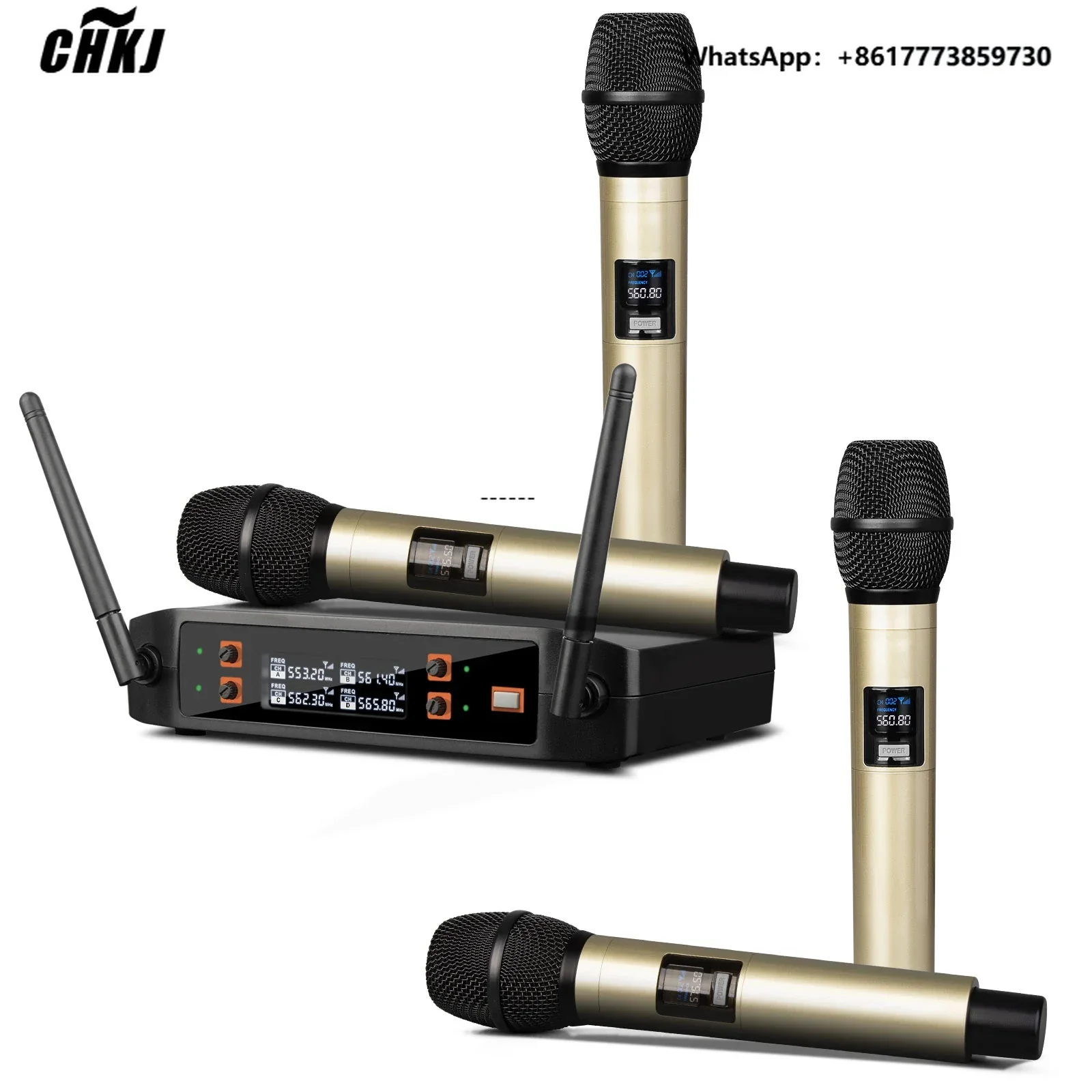 

DX4 Hot Selling Professional 4ch Mic Karaoke Handheld Wireless Microphone for Stage Speech