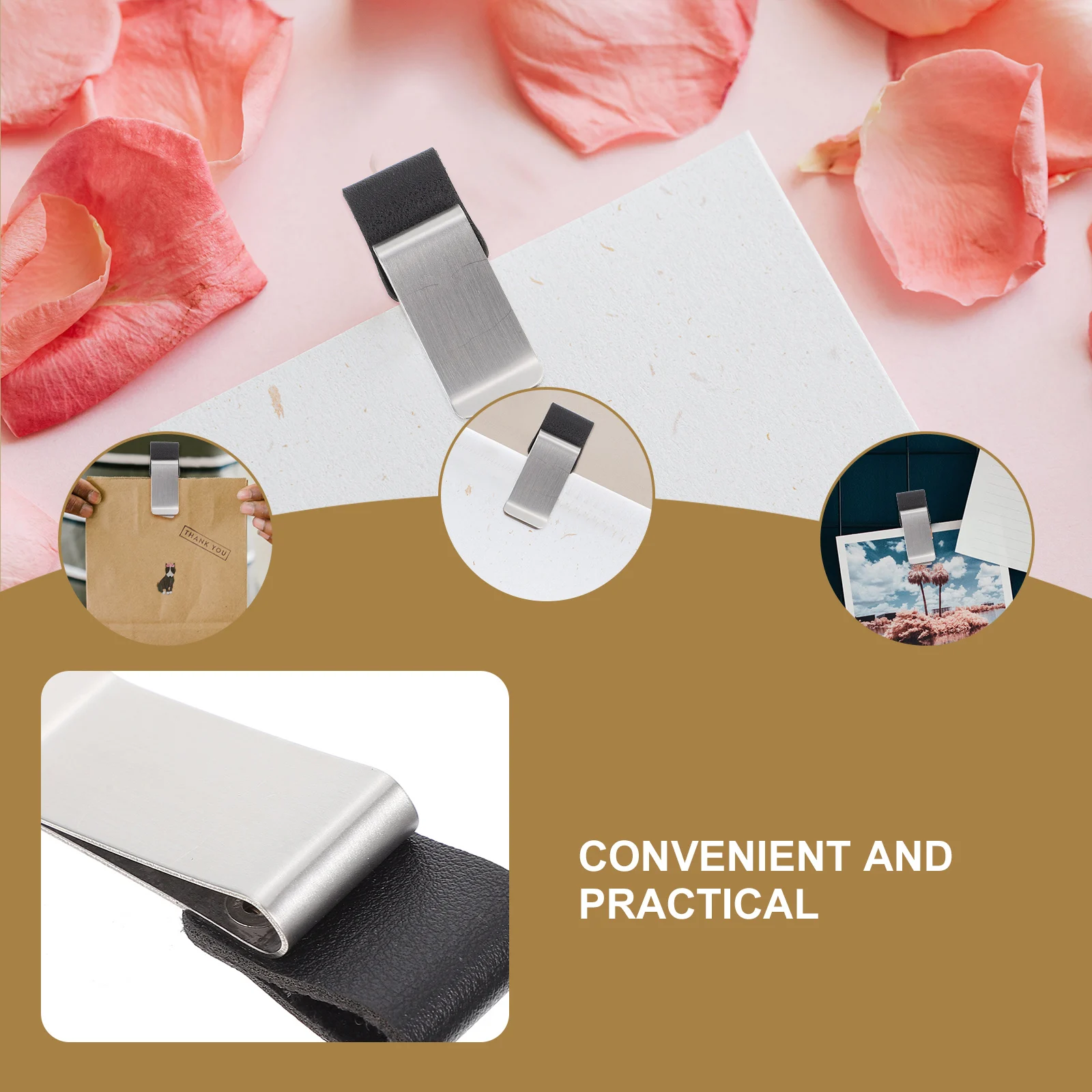 

4Pcs Metal Ticket Clips Professional File Binder Clamps for Office School Stationery Organization Retro Paper Holder Supplies