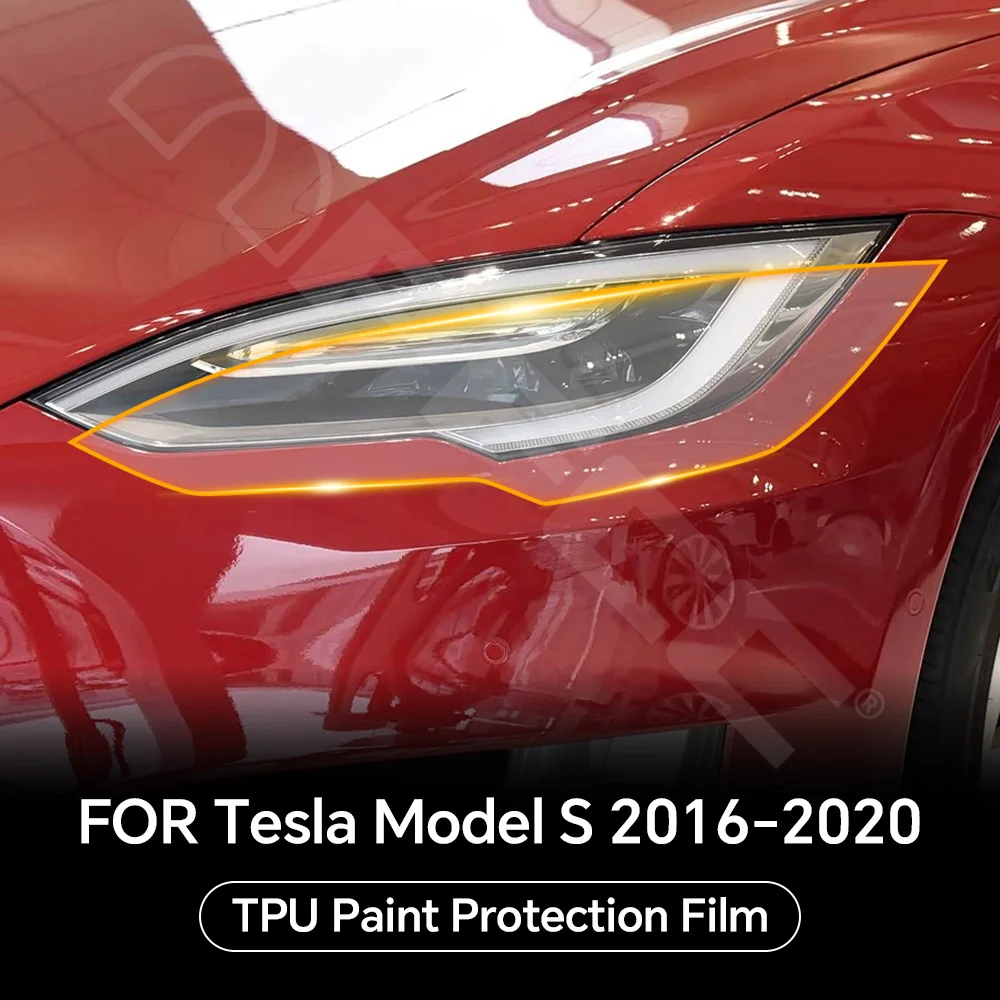 

Headlight Rearview Door Handle TPU Paint Protective Film For Tesla Model S 2016-2020 Anti-Scratch Resistant Clear PPF Repairable