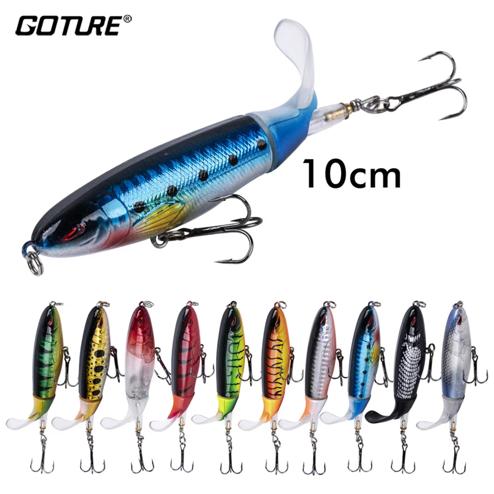 

Goture Whopper Popper Artificial Bait 10cm/11cm/14cm Topwater FIshing Lure Pike Rotating Tail Fishing Tackle Crankbait Wobblers