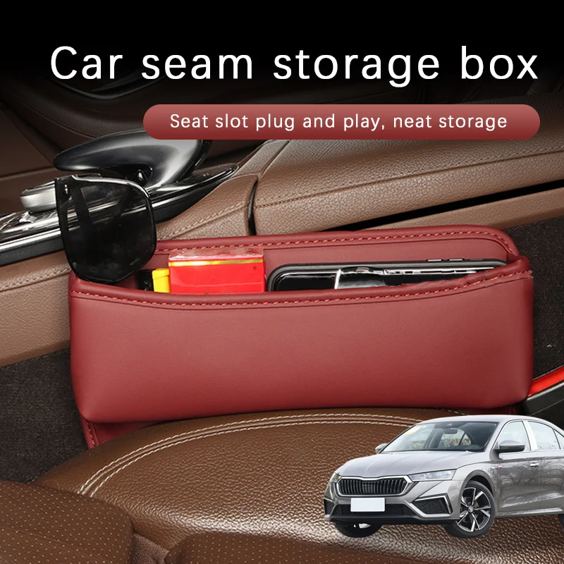 

Car Seat Gap Storage Box Driver Front Auto Seat Gap Filler Organizer Wallet Keys Card Storage Box For Skoda Octavia