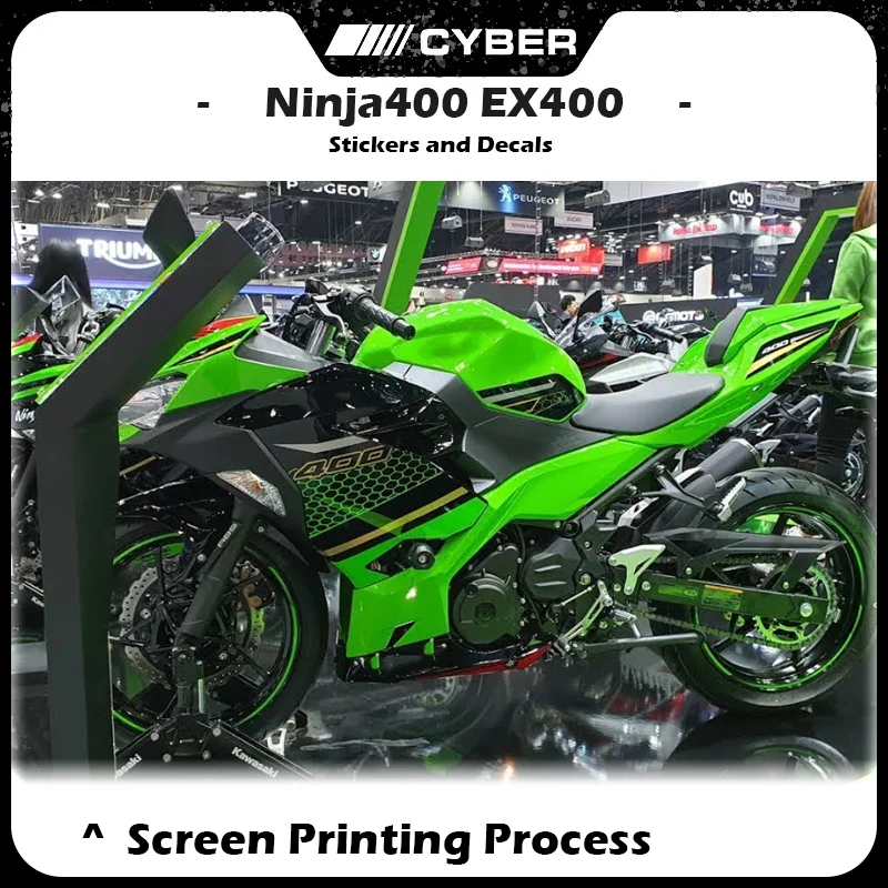 Motorcycle Fairing Full Decal Sticker Kit for Kawasaki Ninja 400 EX400 2018-2024 OEM Replacement Version 18 19 20 21 22 23 24