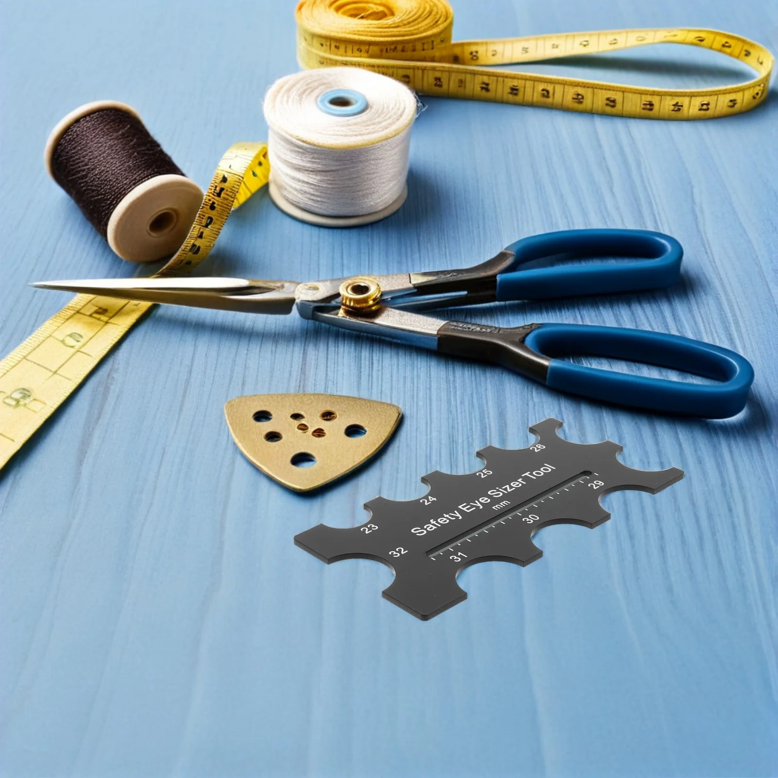 

2pcs Eye Sizing Tool 6-12Mm Multihole Ruler For Making Safety Eyes Placement Guide - Crochet Crafters Diy Bear Assembly Ruler