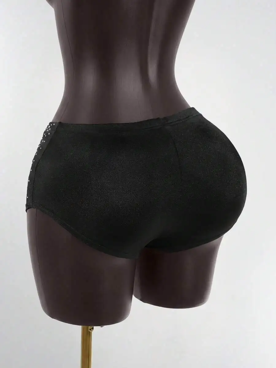 

Womens Sexy Low Waist Skinny Super Short Shorts With Crystal Embellishment For Daily Party Wear