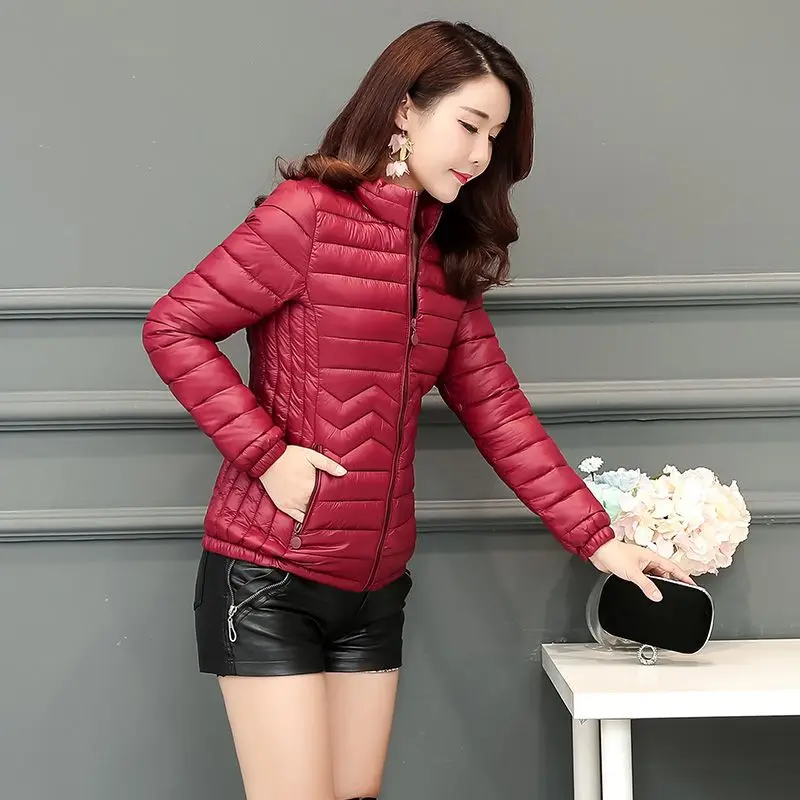 

Women Parkas Winter Jacket Down Cotton Jacket Warm Korean Casual Lightweight Solid Color Parka 2025 New Female Snow Coat Outwear