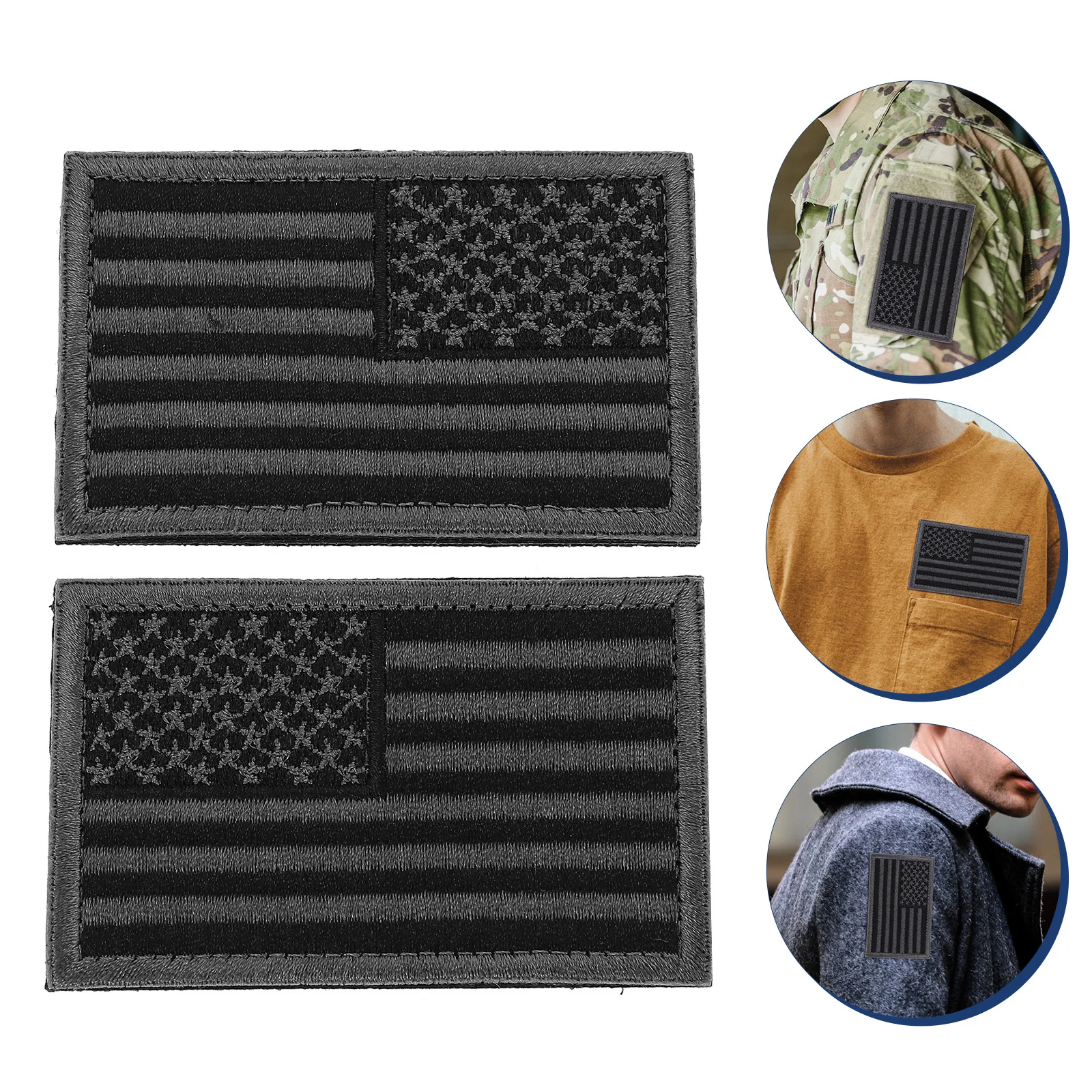

2Pcs American Flag Military Patches High Grade Embroidered Clothes Decorative Stickers Arm Shoulder Patch DIY Clothing Decals