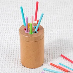 Wooden Sticks Toys Color Classification Cup for Kids, 8 Colors Learning Toys, Early Educational Color Sorting Toy, Gift
