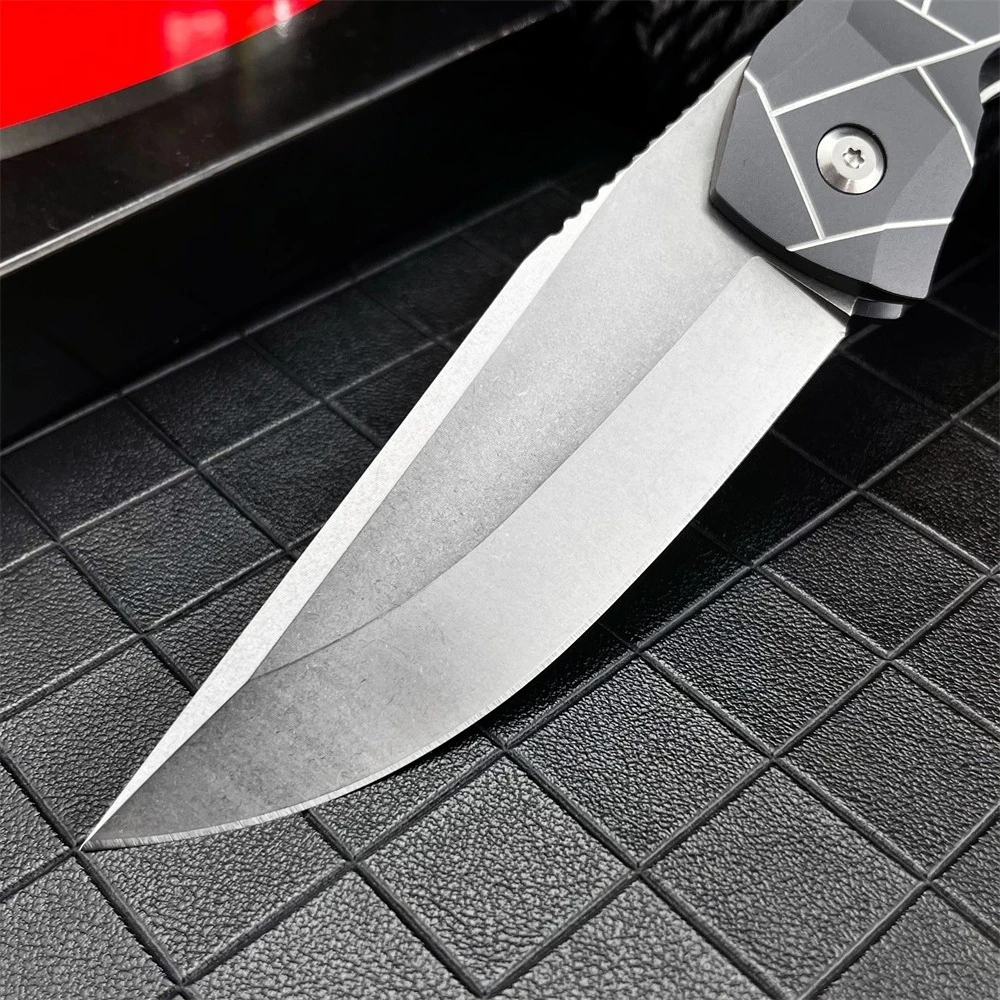 C199 سكين للفرد للتخييم في الهواء الطلق المشي لمسافات طويلة الصيد التكتيكي EDC سكين جيب D2 شفرة مقبض ألمونيوم سكين الصيد المحمولة #3
