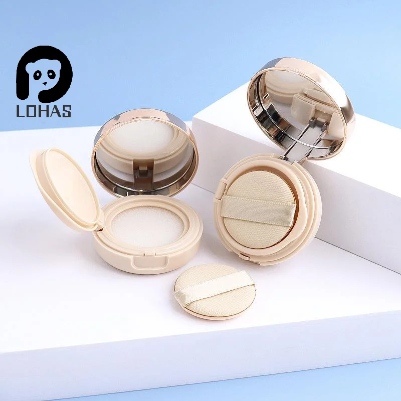 1Pc Mini Lege Bladerdeegdoos Draagbare Spiegel voor BB Cream Cosmetische Make-up Case Container met Spons Luchtkussen Foundation DIY Box