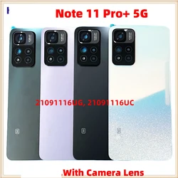 New For Xiaomi Redmi 11 Pro Plus 5G  Battery Cover Rear Glass Door Housing With Camera Lens Note 11 Pro+ Parts