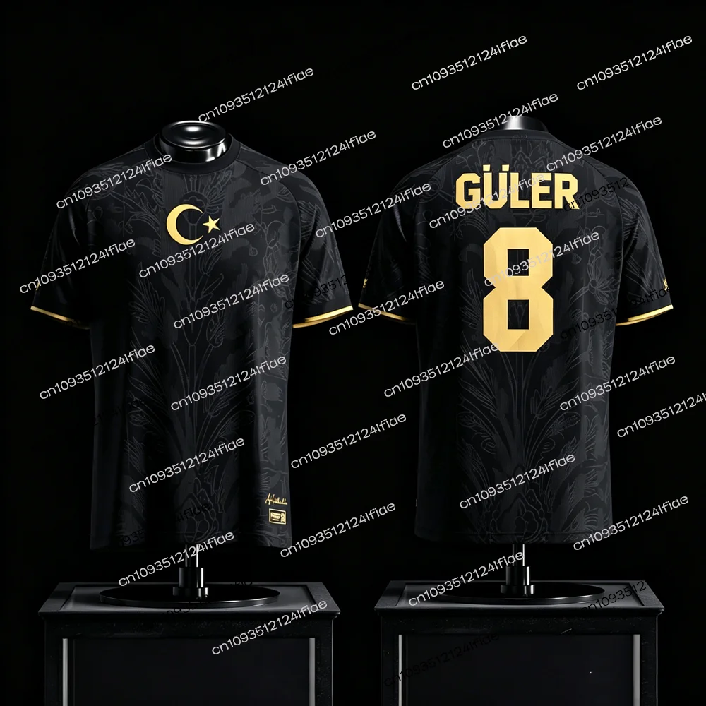 2026 New Men's Turkish Football Jersey, Casual and Quick-Drying, Suitable for Outdoor Sports, Plus Size Crew Neck Short Sleeve