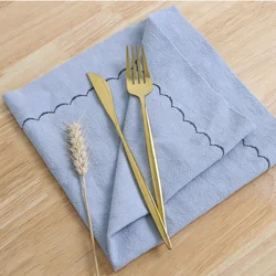 6PCS Colorful Durable Embroider Cloth Napkins,Reusable Placemat,for Kitchen Dining Table Decor,Hotel Restaurant Serving