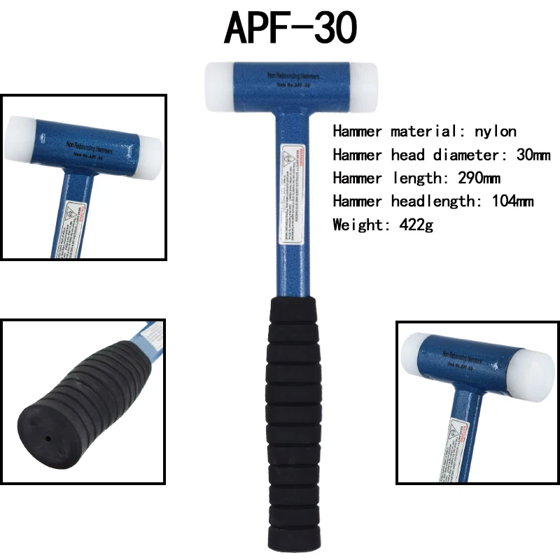 O50 30mm-60mm Double Face Tap Nylon Hammer For Multifunctional hand tool hard plastic and Non Slip Plastic handle diameter tools