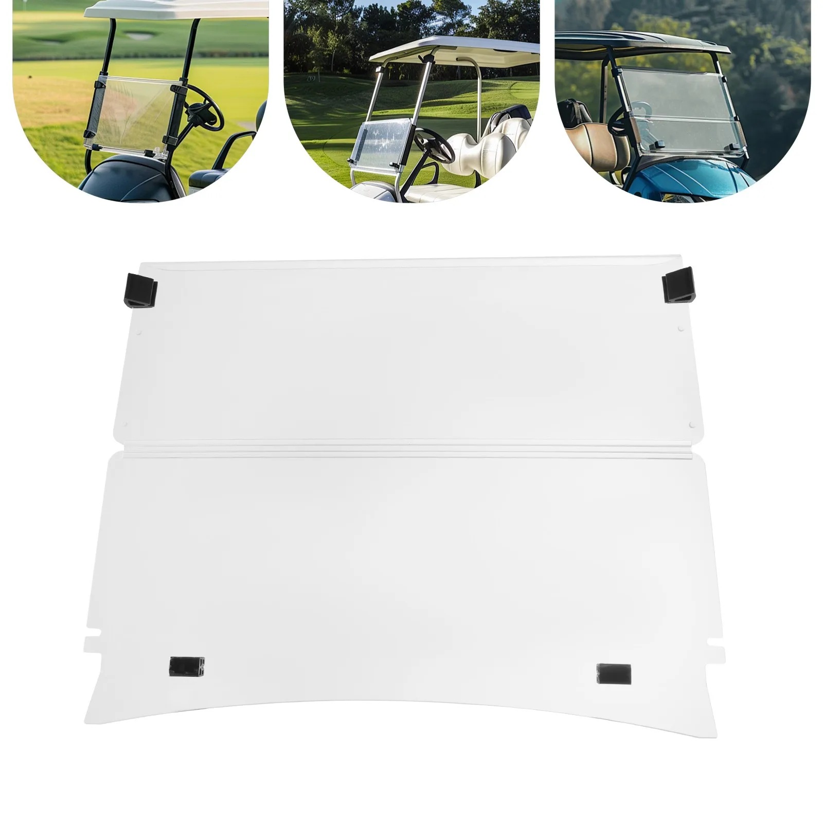 Golfwagen Faltbare Windschutzscheibe und Klare Abklappbare Windschutzscheibe, 4mm Dicke Acryl-Frontscheibe Passend für EZGO TXT 2014-Aufwärts