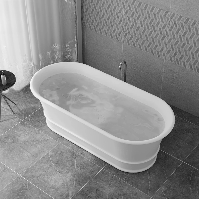 European 1.7 Meters Independent Pure Acrylic Princess Bathtub Artificial Stone Bathtub