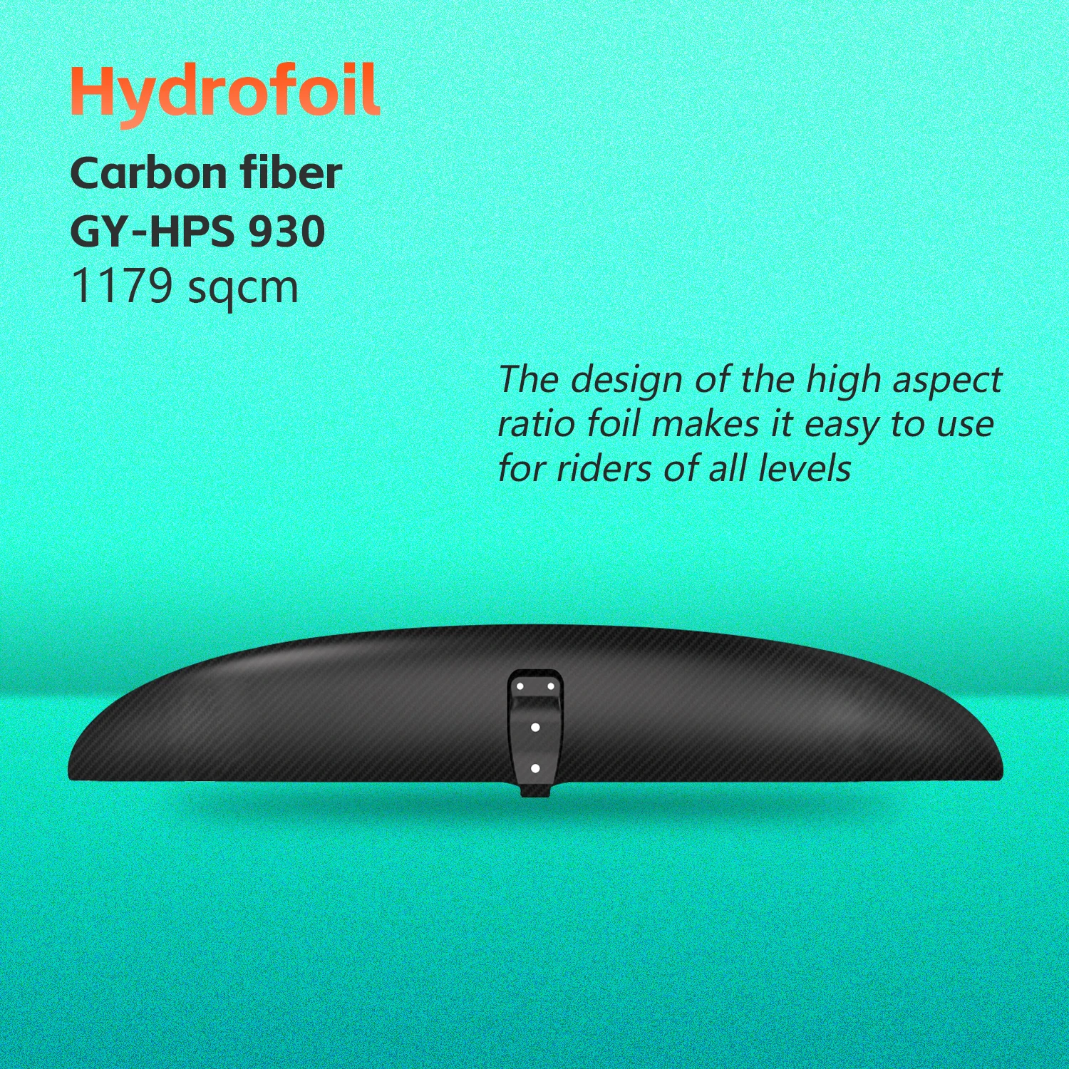 Manufacturers direct surfboard booster GY-HPS 930 Carbon fiber front wing 1179 sqcm cm can be customized surfing hydrofoils