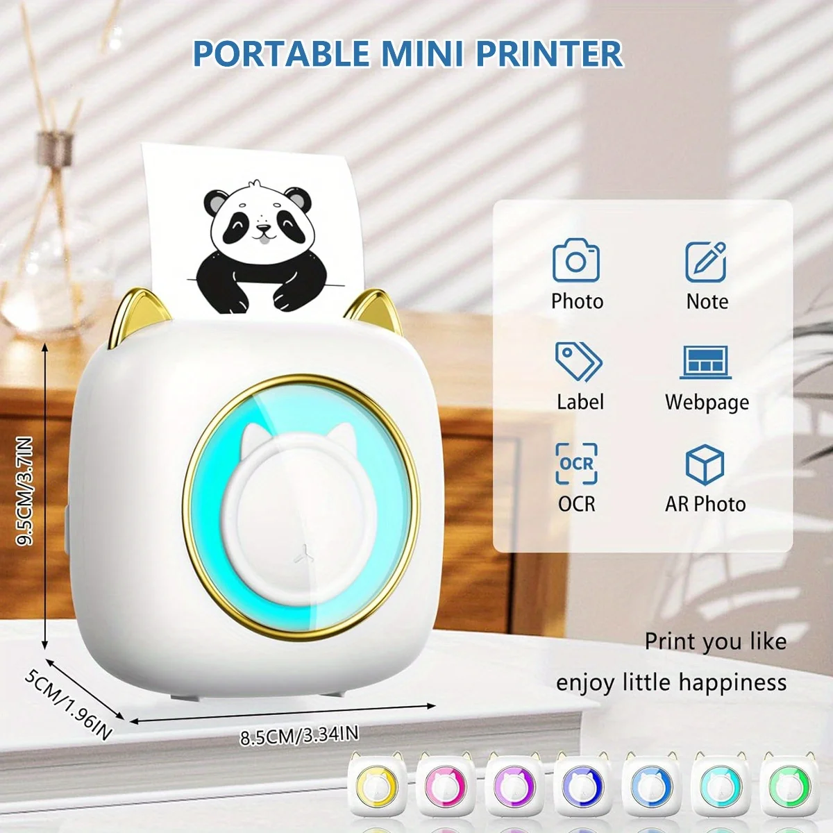 Mini Printer for iPhone and Android, Wireless Mini Photo Printer Label Printer, Portable Mini Thermal Printer for Printing Label