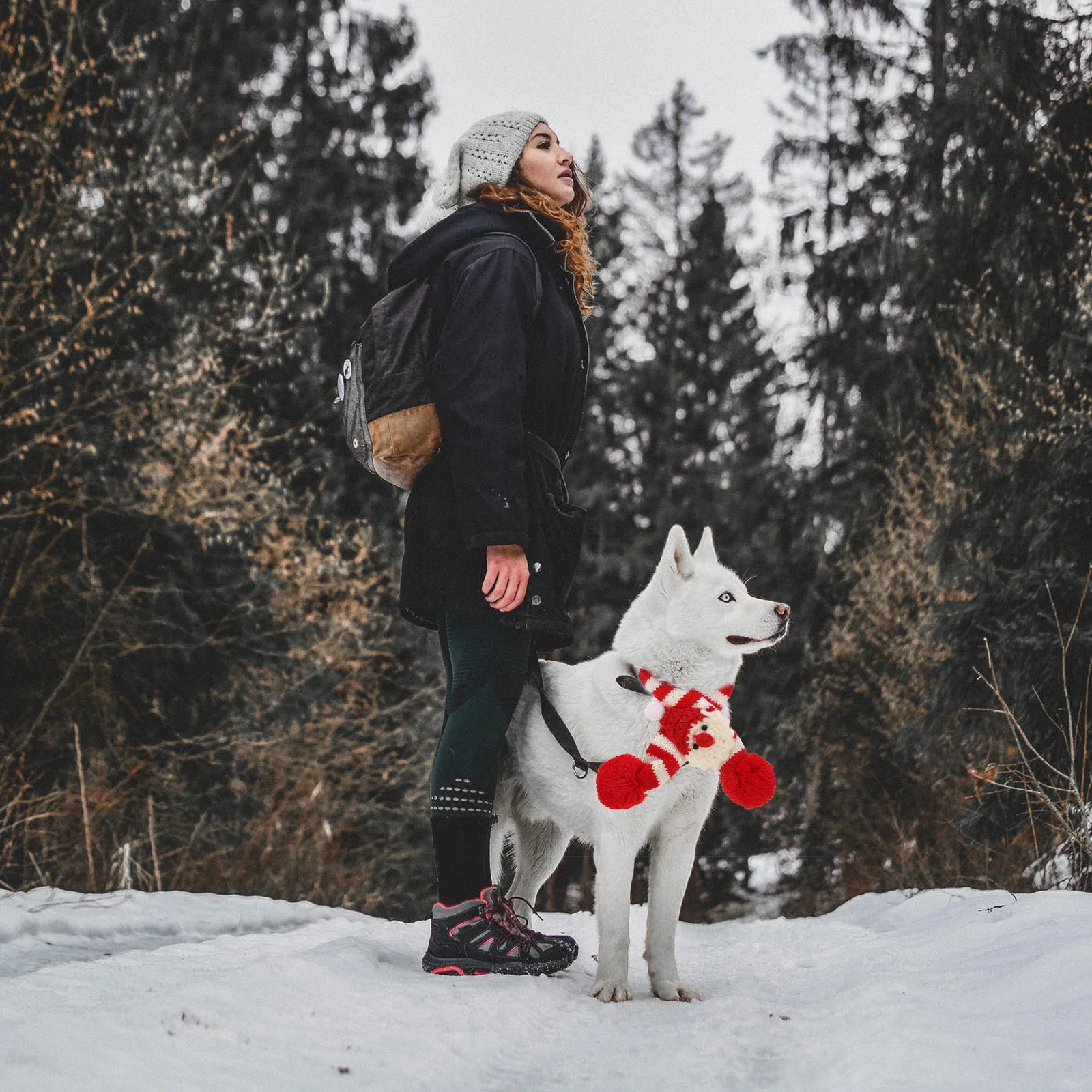 

2Pcs Red Pet Knitted Scarf Christmas Neck Warmer Soft Lightweight Winter Accessories for Cats Dogs Holiday Wear