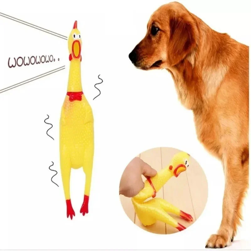 Chicken Chicken Rooster 16 / 31 / 39 cm Rubber Sound Tie Toy For Pet Dog Dog Child Baby