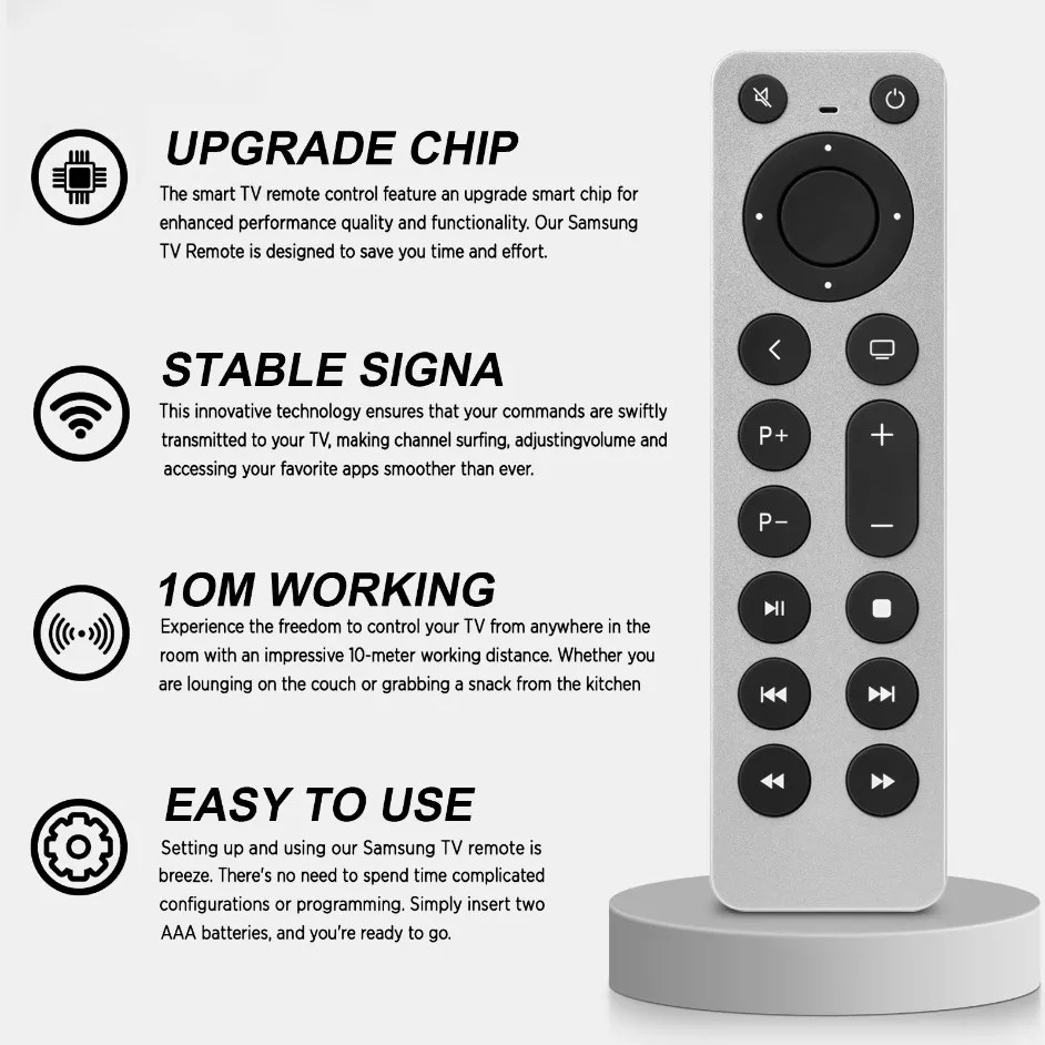 애플 TV 4K/1세대 2세대 3세대 4세대/HD A2843 A2737 A2169 A1842 A1625 A1427 A1469 A1378  A1218용 교체 리모컨 (음성 기능 없음) / 액세서리 및 용품