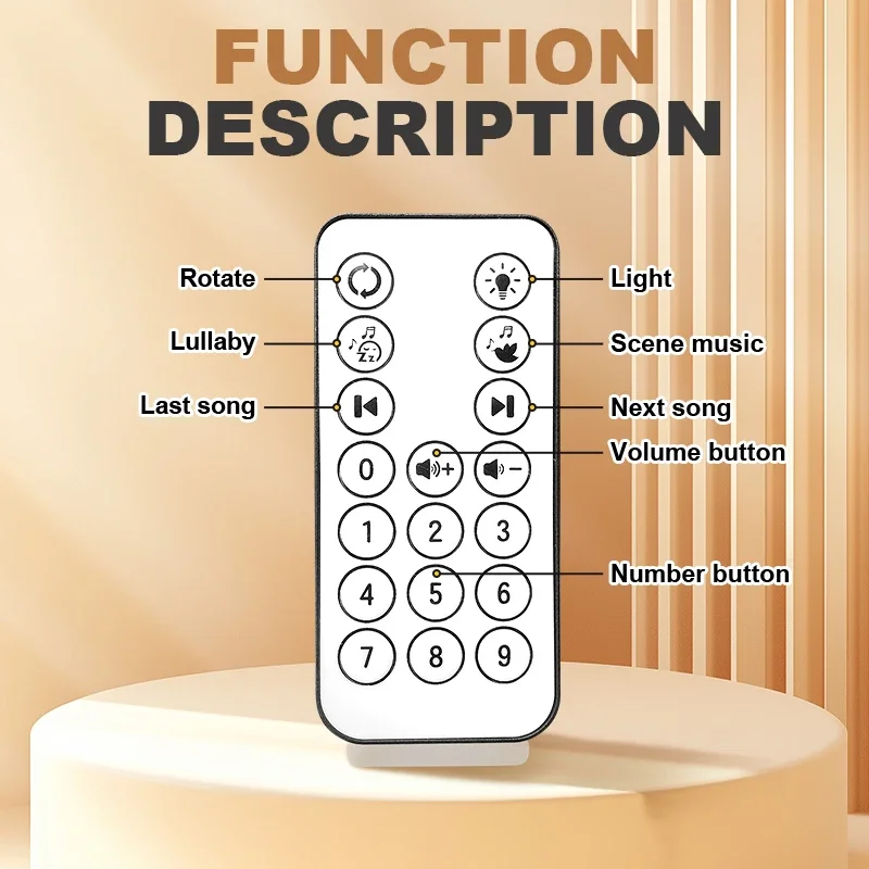 سرير الطفل الموسيقي المحمول مع أضواء دمية القماش الموسيقى Rc الإسقاط للرضع 0-6 أشهر لعبة لينة لهدايا الطفل المحمول