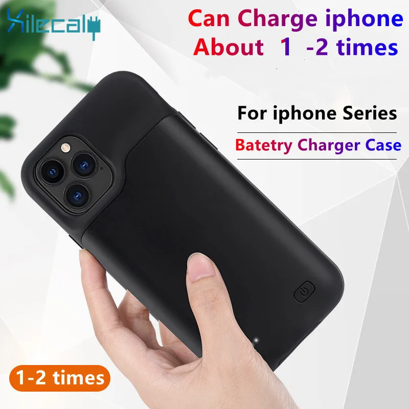 Xilecaly casing pengisi daya ponsel Mini, casing baterai Mini untuk iPhone 15 Pro Max 13 14 Pro 12, penutup pengisi daya untuk iPhone XS Max XR 6s 7 8 Plus