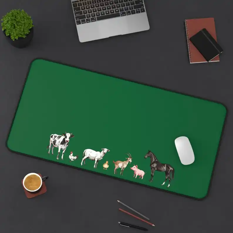

Farm Animal Desk Mat | Cute Office Decor for Animal Lovers | Perfect for Gifts, Coworking Spaces, Home Offices | Gift for Gamers