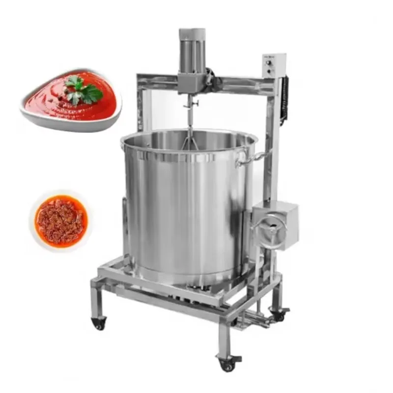 

Tilting Boiling Pot Steam Jam Paste Sauce Cooker Mixer Machine Industrial Cooking Machine