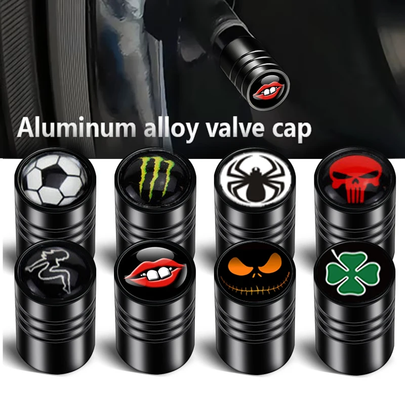 

4PCS/set High Quality Fashion Metal Emblem Auto Wheel Tire Valve Stem Caps Cover DustProof Anti-Theft Car Styling Accessories