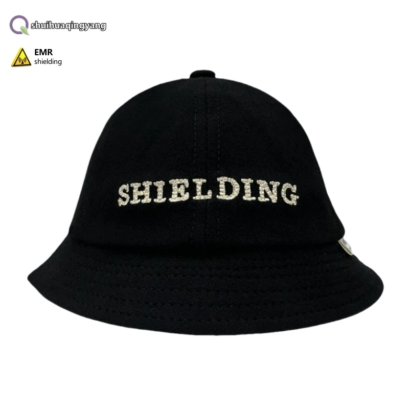 Electromagnetic radiation protective 3D grid silver fiber lined children bucket hat Computer, Phone EMF shielding sunshade cap