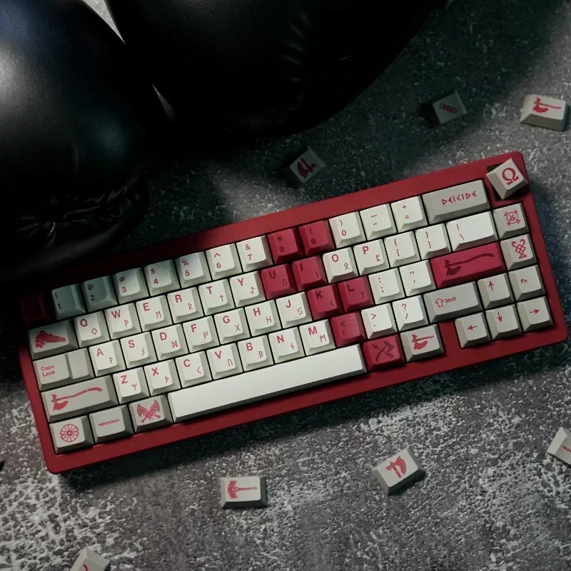 Imagem -04 - God of War Theme Keycaps Personalizado Pbt Cherry Profile Keycap Keycap Ponto Simples para Jogos Presentes de Teclado Mecânico Rainbow 75