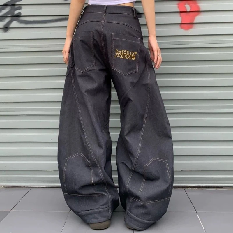 Work Pants Women American Retro Street Casual Hundred Loose Sense Pants Letter Embroidery Fashion High Quality Wide-leg Pants