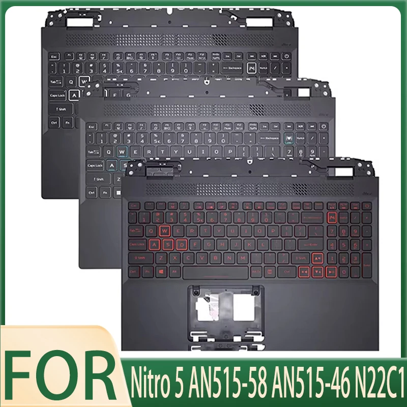 New Original US Keyboard For Nitro 5 AN515-58 AN515-46 N22C1 Laptop Palmrest Upper Cover Top Case Gaming Backlight Keyboard