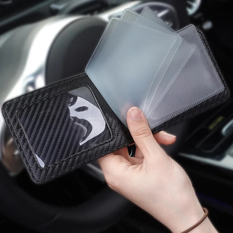 Carbon Fiber Car Driver License Bag ID Card Holder Wallet Credit Card Bag for Alfa Romeo 156 159 Mito Giulia Stelvio Giulietta