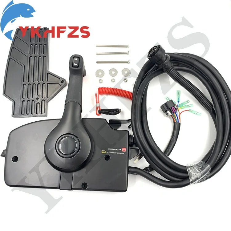 Outboard Engine Remote Throttle Control Box For Mercury Side Mount Power Trim 14PIN 15FT Cable 881170A13