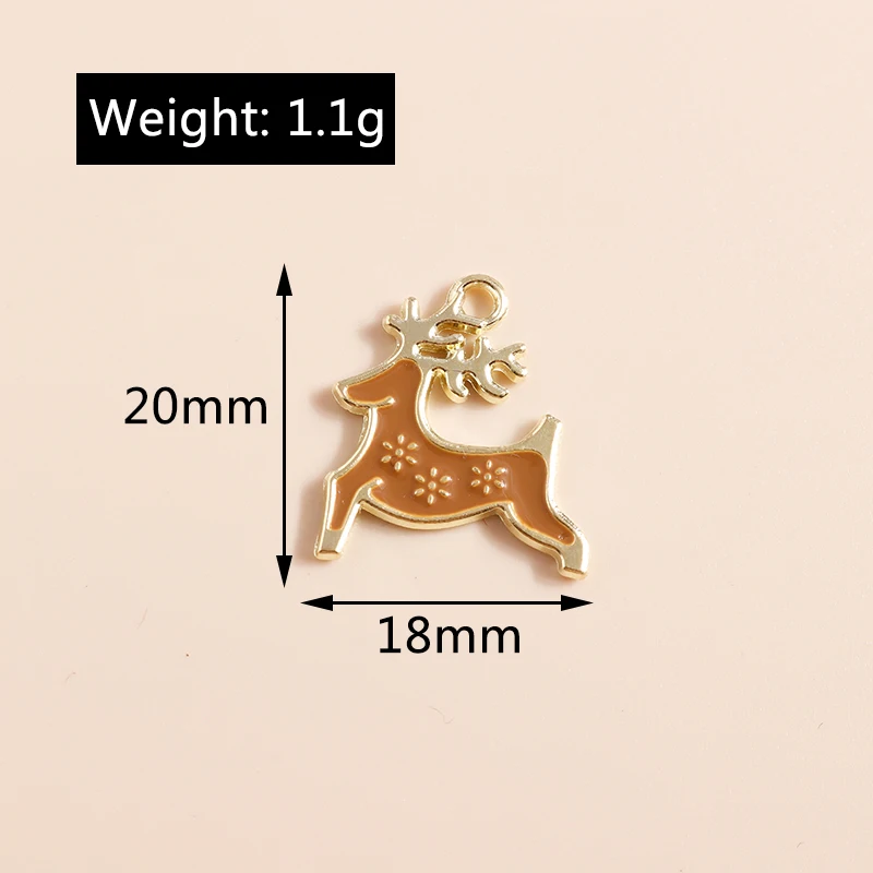 20pcs 18x20mm Cartoon Animal Charms Enamel Deer Charms Pendants for Making Drop Earrings Necklaces DIY Crafts Jewelry Findings