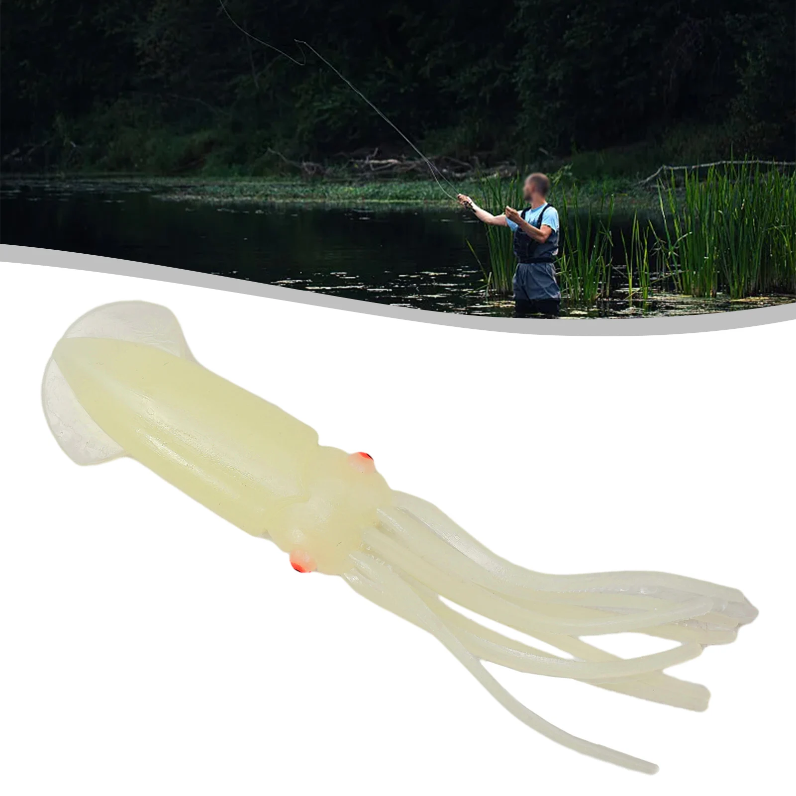 Squid Lures Fishing Soft Lure Silicone Squid Jigs Accessories Fishing Tackle Luminous For Sea Fishing Brand New