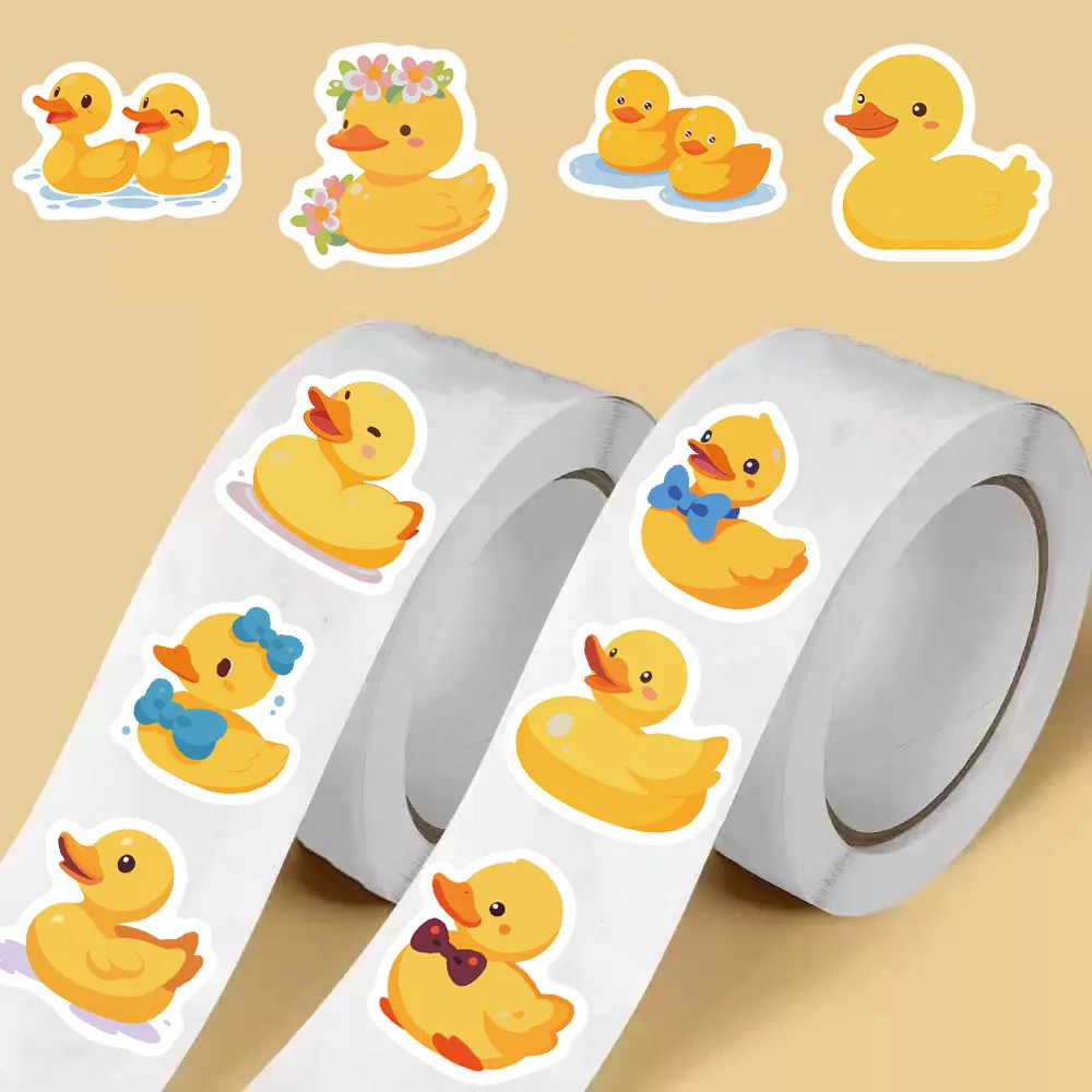 500PCS Nette Cartoon Ente Rolle Aufkleber Notebook Telefon Geburtstag Kaffee Skateboard Mode Laptop Gepäck Wasserdichte Dekoration ﻿ – Detail 1