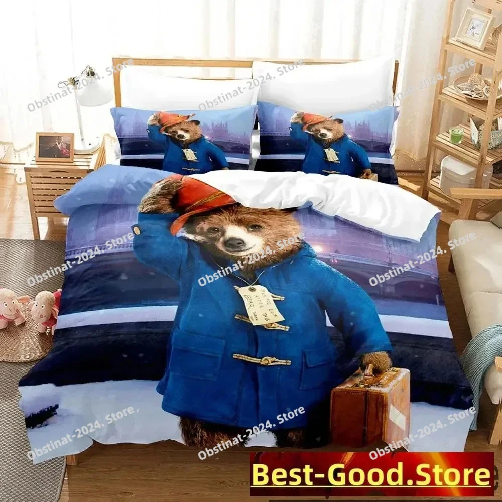 

3D Print Cartoon Paddington Bear Bedding Set Duvet Cover Bed Set Quilt Cover Pillowcase Comforter king Queen Size Boys Adult