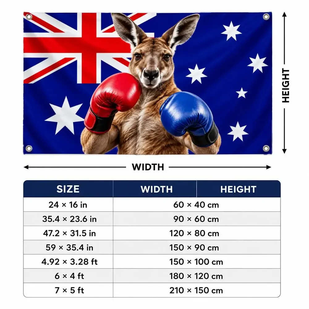 Flag Australia Boxing Kangaroo Meme Fun Flag Flags decor flag banner,wall hanging flag,indoor outdoor wall decor,yard garden