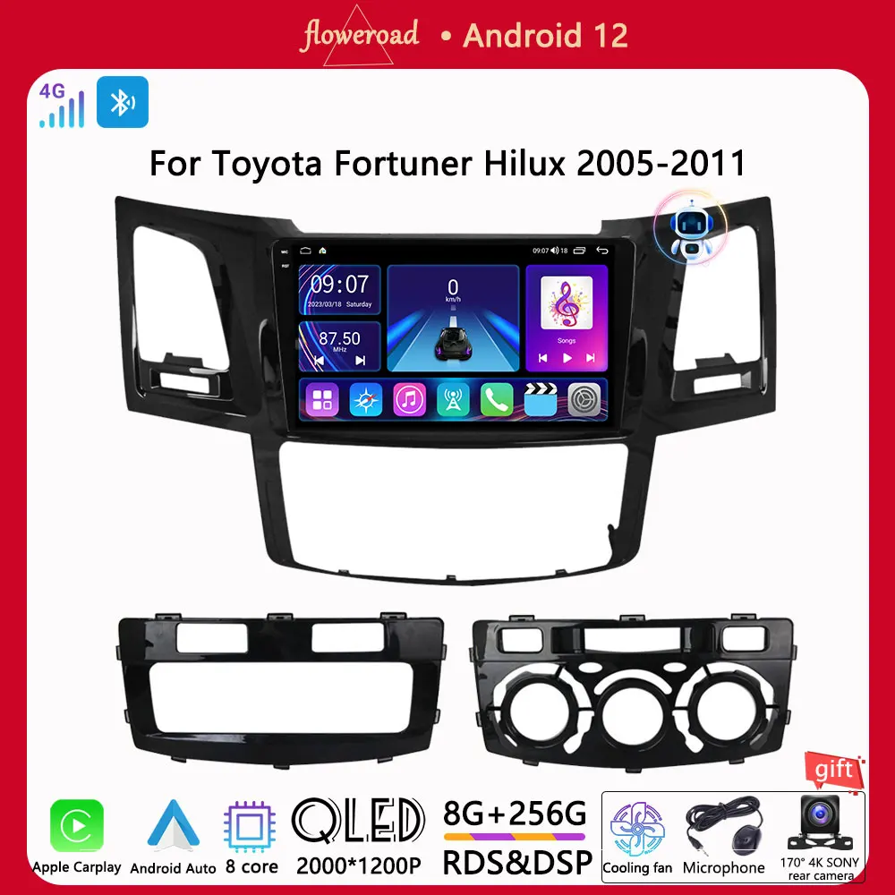 

Car Radio Multimedia Player Android For Toyota Fortuner Hilux 2005-2011 Autoradio 2din DVD GPS Stereo Head Unit Apple Carplay 4G